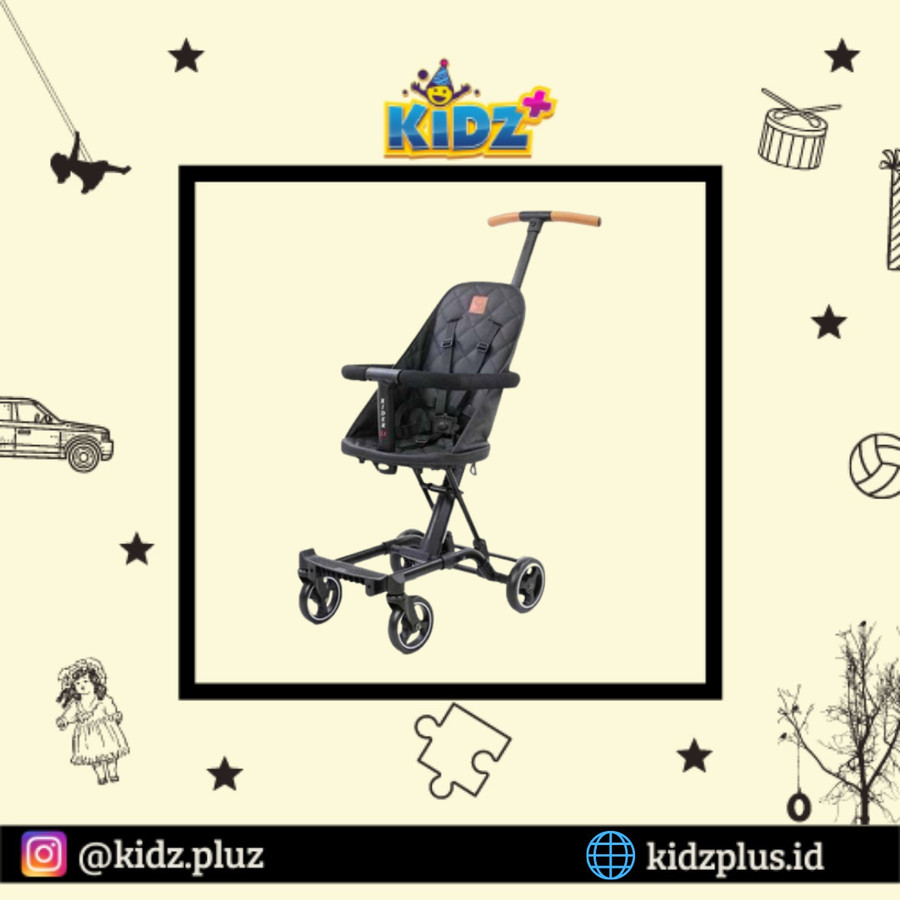 Sewa Babyelle Rider Convertible BS 1689 Leather Edition – Black