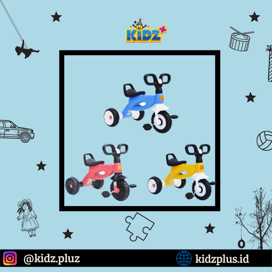 Sewa Labeille Baby Dolphin Tricycle Yellow , Blue , & Red